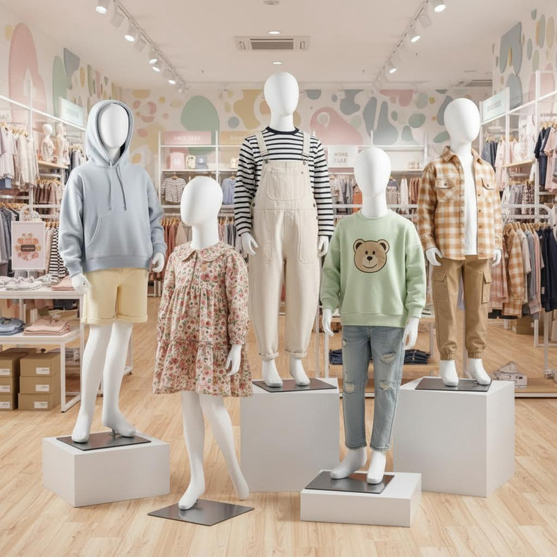 High-End Matte White Children's Model Props Full-Body Display Stand for Children's Clothing Store, Small Child Male and Female Window Display Mannequin Stand High-End Matte White Children's Model Props Full-Body Display Stand for Children's Clothing Store, Small Child Male and Female Window Display Mannequin Stand