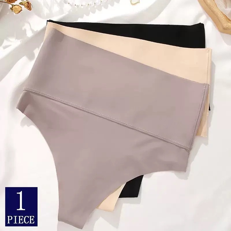 Cross-border independent station Amazon explosions high waist ladies thong black belly hip lifting panties