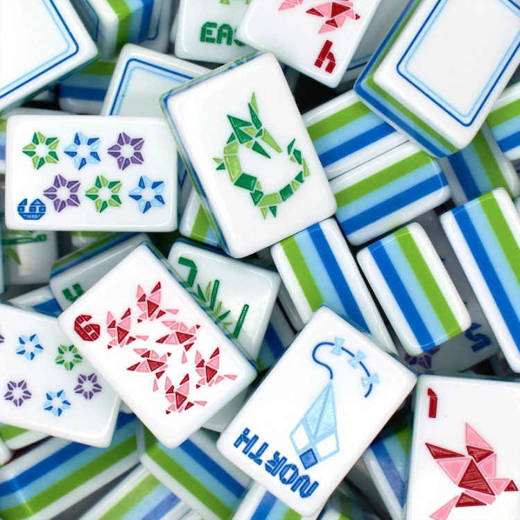 5-layer white acrylic mahjong set with 160 tiles, home-use gift set, hand-crafted crystal tiles