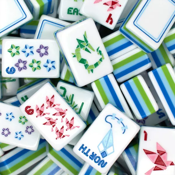 5-layer white acrylic mahjong set with 160 tiles, home-use gift set, hand-crafted crystal tiles
