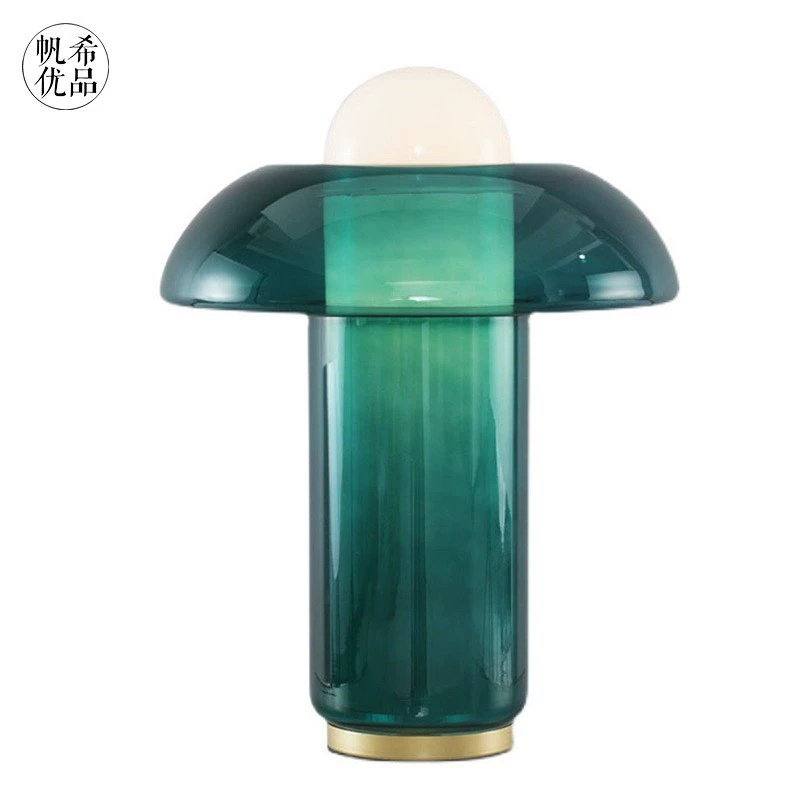 Glass table lamp — Scandinavian modern bedside lamp, warm light, button switch, multiple sizes