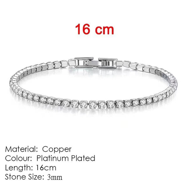 HB268 3mm diamond bracelet (white gold) [16cm]