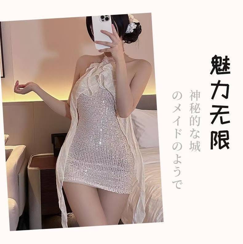 Lace Backless Fairy Dress Set with Sling Design and Elegant Uniform Styling — detail image 10