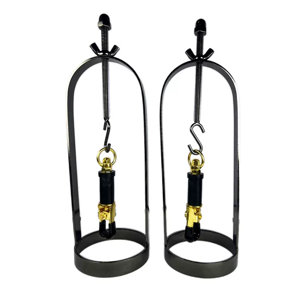Clock clip black--gold crab clip