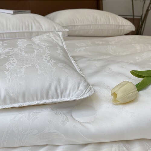 Light luxury high-end 60 wood jacquard thickened warm single and double winter quilt core skin-friendly soft waxy comfortable spring and autumn quilt