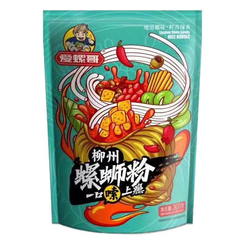 Airuo Brother Guangxi аутентичный порошок улитки Liuzhou в мешках порошок льва 300 г винтовой порошок Рисовый Порошок удобный фаст-фуд оптом