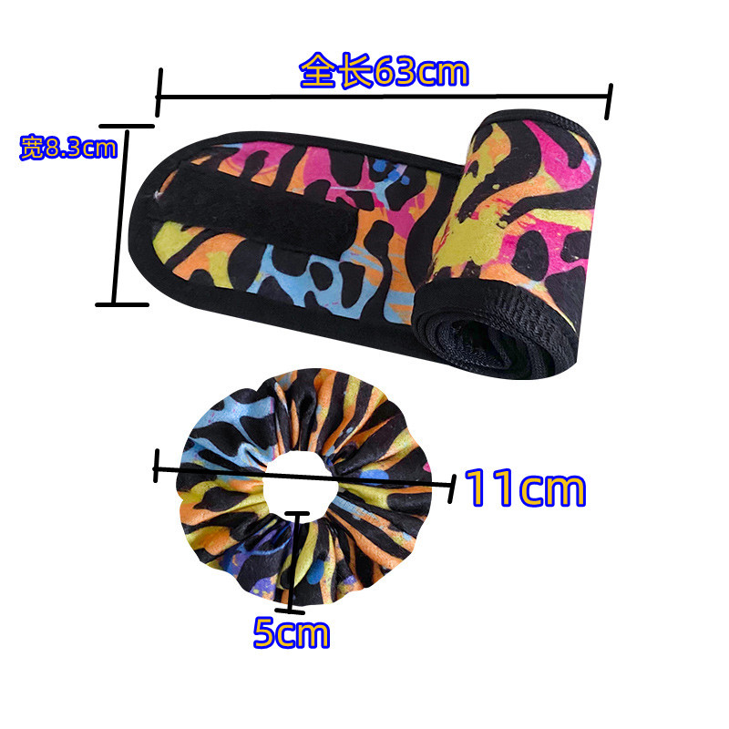 Set de Diadema y Coletero con Estampado de Leopardo de Temu, para SPA, Lavado Facial, Pañuelo para la Cabeza, Accesorios para el Cabello con Estampado Veraniego para Mujer