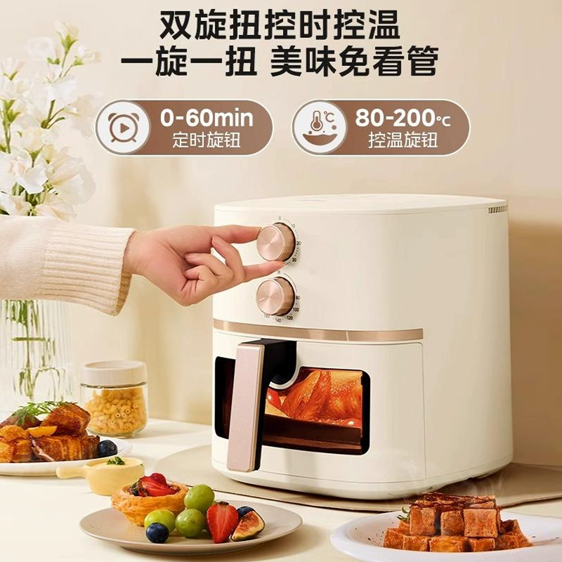 Новый воздушная/fr yер для дома 2025 года Midea многофункциональная электрическая жарочная машина с большим объемом и без переворота, визуальная