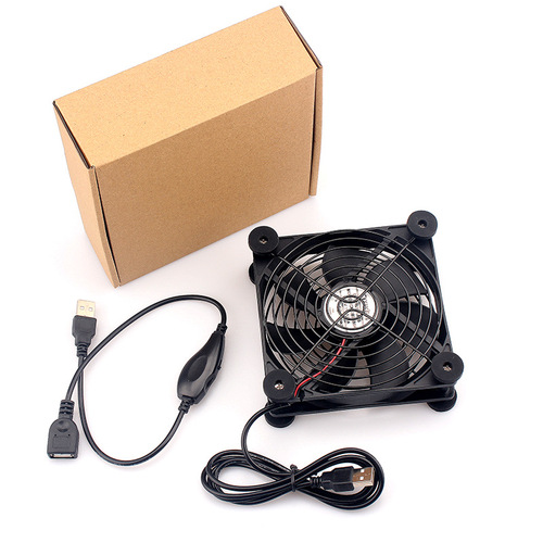 Factory direct supply 12CM cooling fan 5V silent optical cat amplifier router set-top box frame base USB fan
