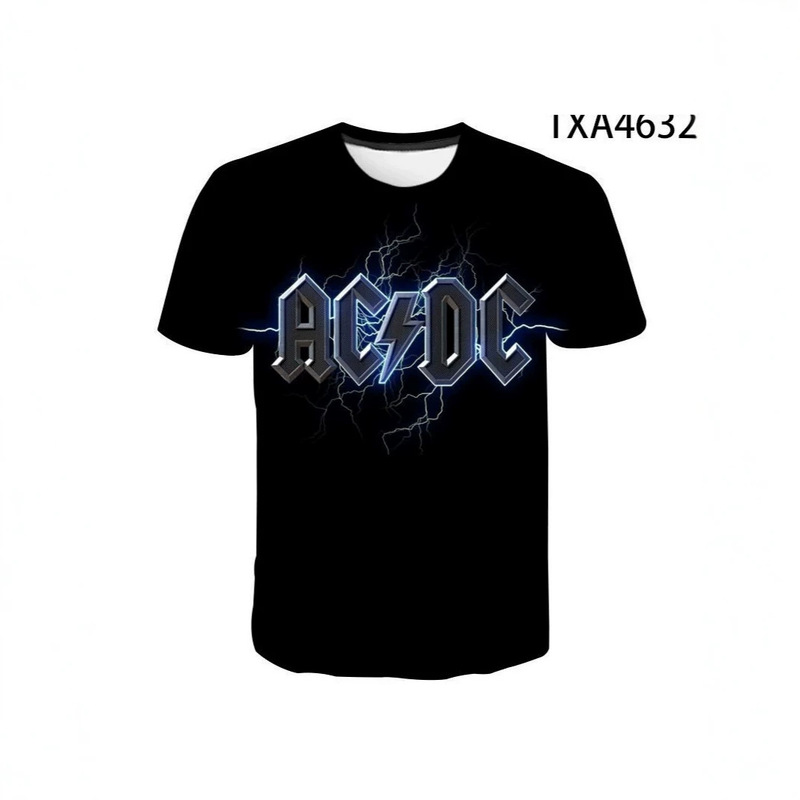 2026 New Fashion Men's Clothing Acdc Band Rock Summer 3D Digital Printing Round Neck Men's T-Shirt 2026 New Fashion Men's Clothing Acdc Band Rock Summer 3D Digital Printing Round Neck Men's T-Shirt