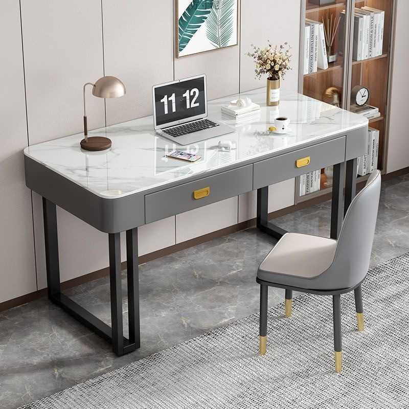 Tempered Glass Computer Desk Desktop E-sports Desk Girl's Bedroom Desk Dressing Table Integrated Office Desk and Chair Combination