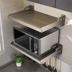 新型キッチン電子レンジ置物多機能穴なし壁調味料ラック家庭用壁掛け式オーブンスタンド