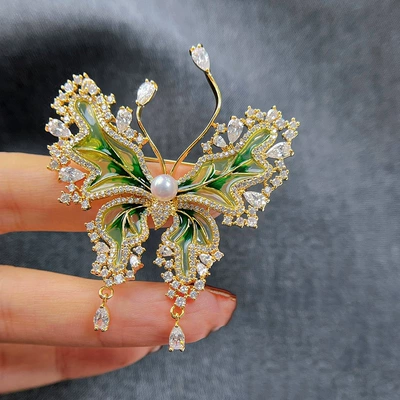 Yaxa sancaqları Enamel Butterfly Brooch for Women