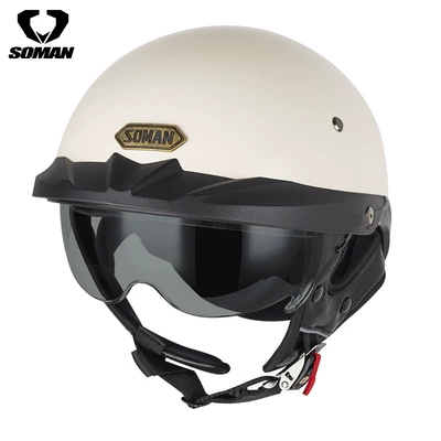 Motosiklet kaskı (dəbilqə) – Outdoor Adult Helmet 3C Certified - pearl-white-with-tea-inner-mirror-m