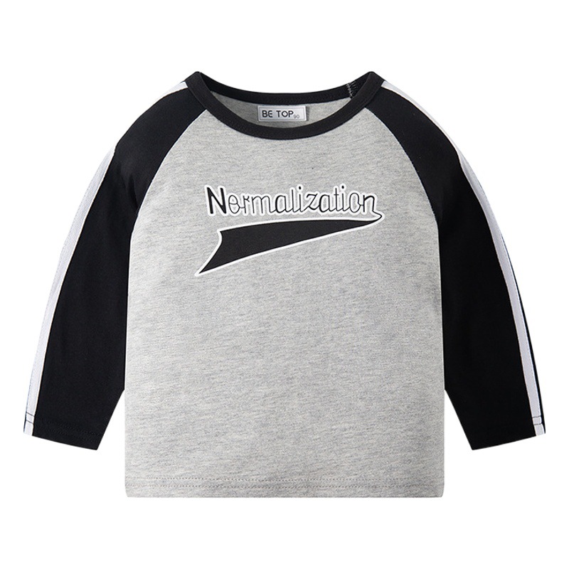 Estilo coreano Ser Superior de dibujos animados de los niños de manga larga Camiseta de algodón de color fino a juego camisa de fondo de primavera y otoño nueva entrega de una sola pieza