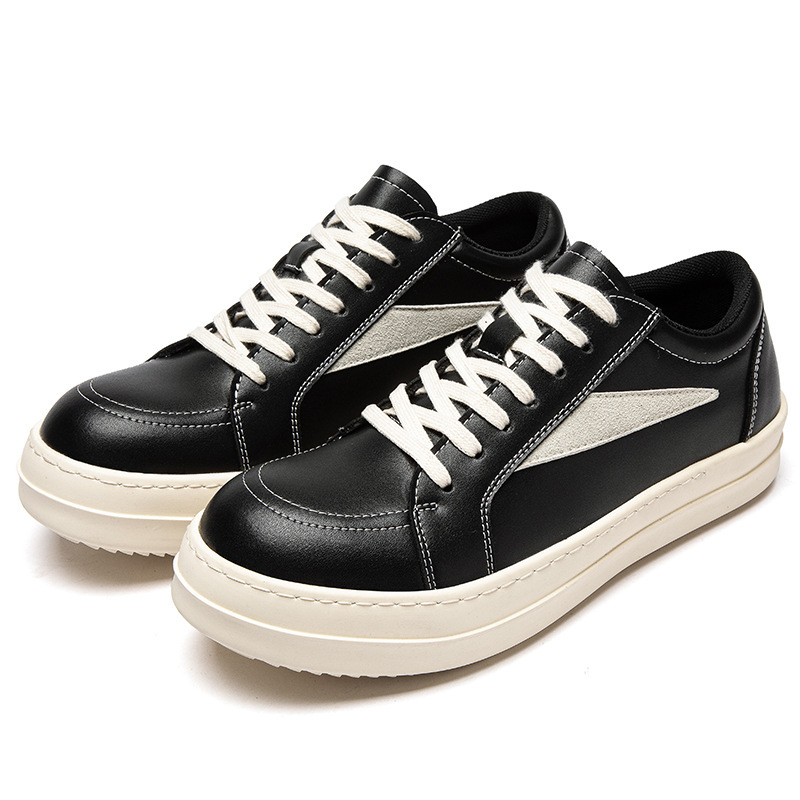 Extra Large Size 2025 Spring Niche New Leather Training Shoes for Students 45 Men's Shoes 46 Casual 47 Thick-Soled Sneakers 48