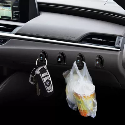 Car-Mounted Hooks, Adhesive Hooks for the Front Seats of the Car, Dual-Use Invisible Hooks for Home and Car, Multifunctional Storage Items Collection