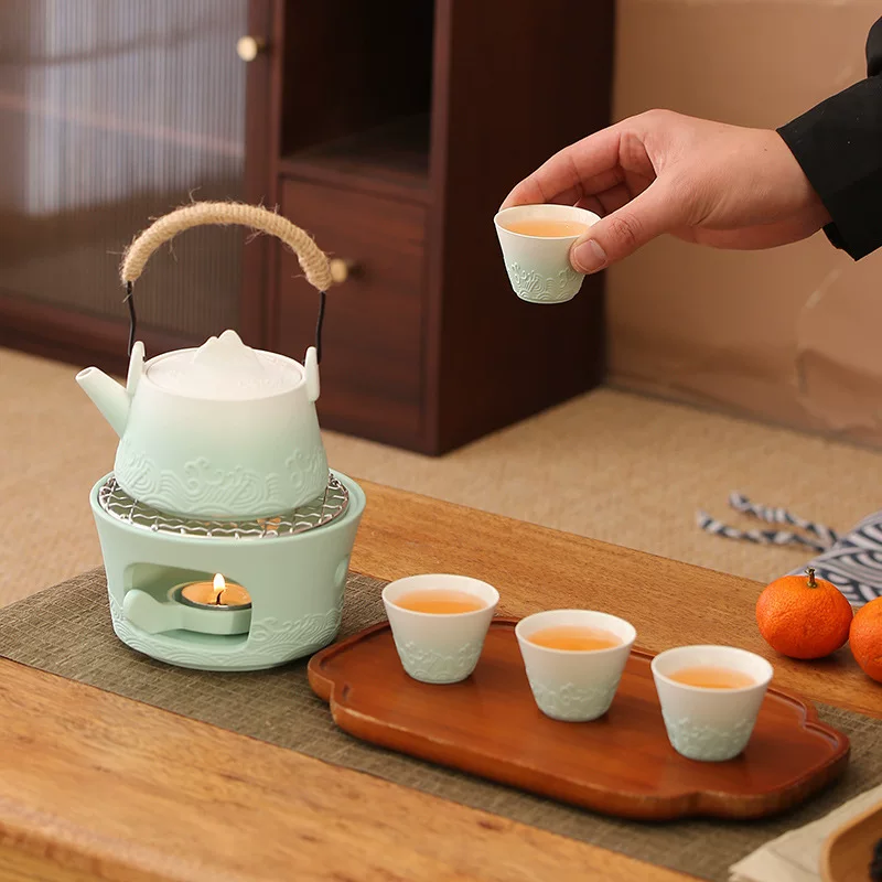 Серия Canghai Wanli Горы и Реки Лубао Ceramic Теплый чайник поднимающий чайник подарочная коробка набор для приготовления чая у костра бизнес-сувенир
