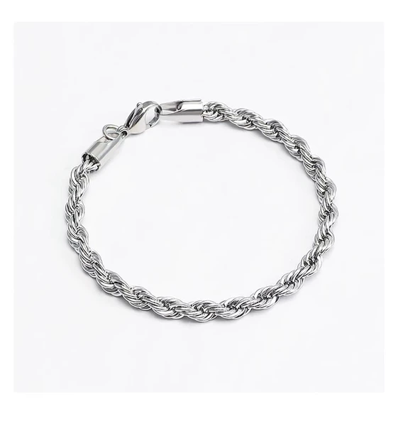 Bracelet with pigtail, 3mm, 19cm