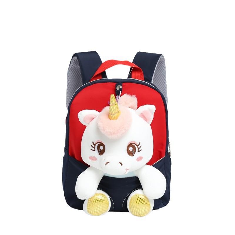 Mochila para niños nueva mochila de caballo de un solo hombre de dibujos animados de Kindergarten de peluche muñeca mochila de nylon ligero bolsa de moda