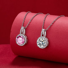 直播韩版时尚3克拉圆包项链女粉钻百搭锆石ins风轻奢吊坠锁骨链