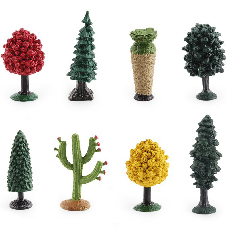 Simulación sólido mini árbol traje Arce Elm Juniper cactus Sequoia escritorio decoración estática modelo
