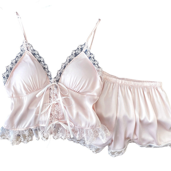 Lace sexy light and thin pijama with bow