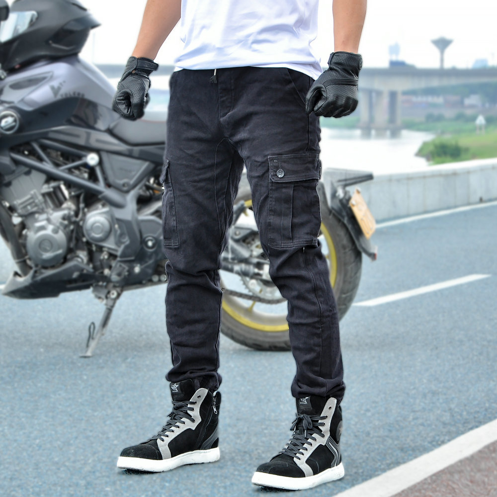 LOONG BIKER motocicleta Caballero monos de los hombres ocasionales ligeros cómodos resistentes al desgaste de la motocicleta montando pantalones anti-caída