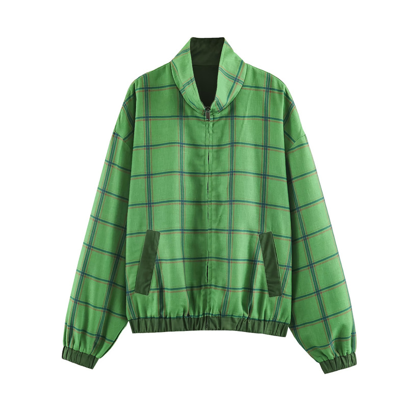Cross-Border American Retro Plaid Shirt Hooded Flannel Jacquard Shirt Trendy Casual Jacket