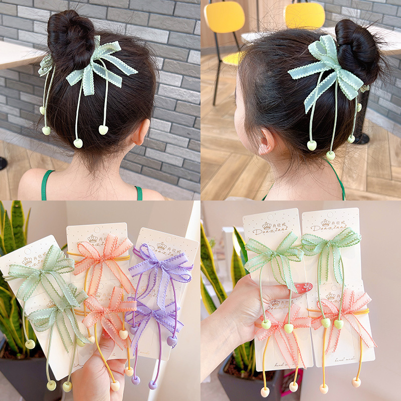 Children's Ball Head Bow Headstring Little Princess Headwear Korean Internet Celebrant Sweet Girls' Hair Ring Cute Hair Accessories