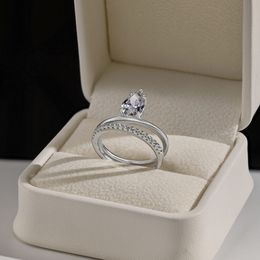 7g Weight Zircon Inlay Material Open Rings, Rings Classification 5, 9, Adjustable Ring Size 1 Piece Quantity Holiday, Daily Occasion 925 Sterling Silver Material Heart Shape Pattern Women's Gender Plating, Inlay Design Basic, Simple Style, Classic Style Style 925 Sterling Silver Zircon Heart Shape Open Rings Rings 55