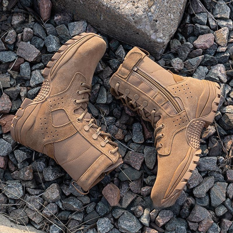 Outdoor Special Forces High-Top Anti-Desert Combat Boots, Non-Slip, Warm, Mountaineering, Waterproof, Shock-Absorbing Tactical Workwear