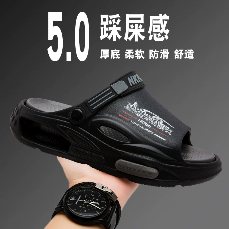 Мужские летние тапочки 2025 года, новая модель, нескользящие сандалии на толстой подошве для улицы, вождения и пляжа