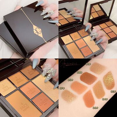 GUICAMI CT replace Eye shadow Highlight Blush one face comprehensive Makeup Palette tea with milk rose