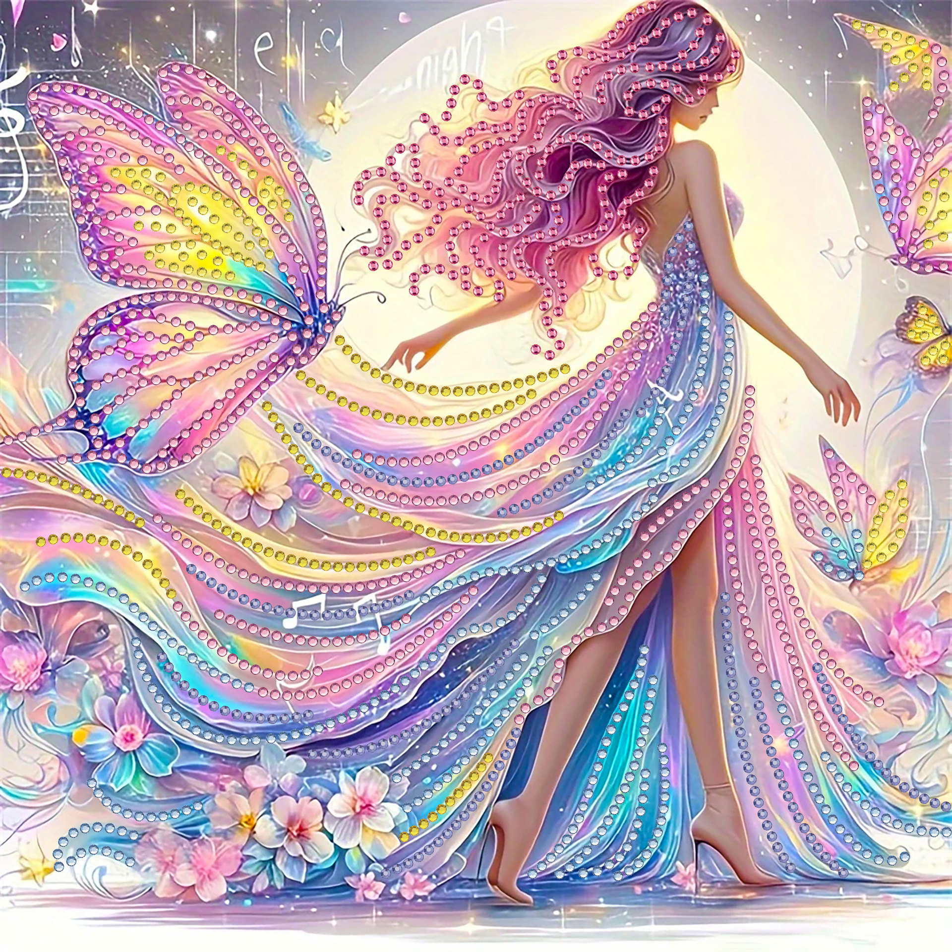 Cross-Border Handmade DIY Diamond Painting Star and Moon Goddess Special-Shaped Diamond 5D Diamond Painting Set Art 30*30cm Decoration