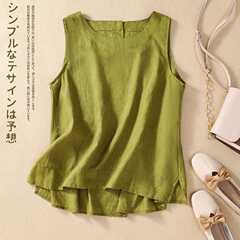 實拍新款復古棉麻背心女士寬鬆無袖上衣氣質純色打底內搭外穿