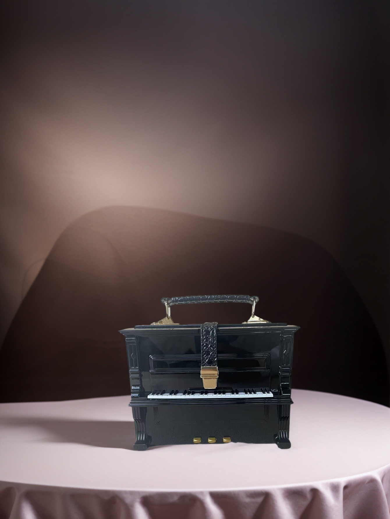 Pequeño bolso de piano negro, personalidad única, lujo ligero, alta sensación, bolso de regalo de cumpleaños en stock