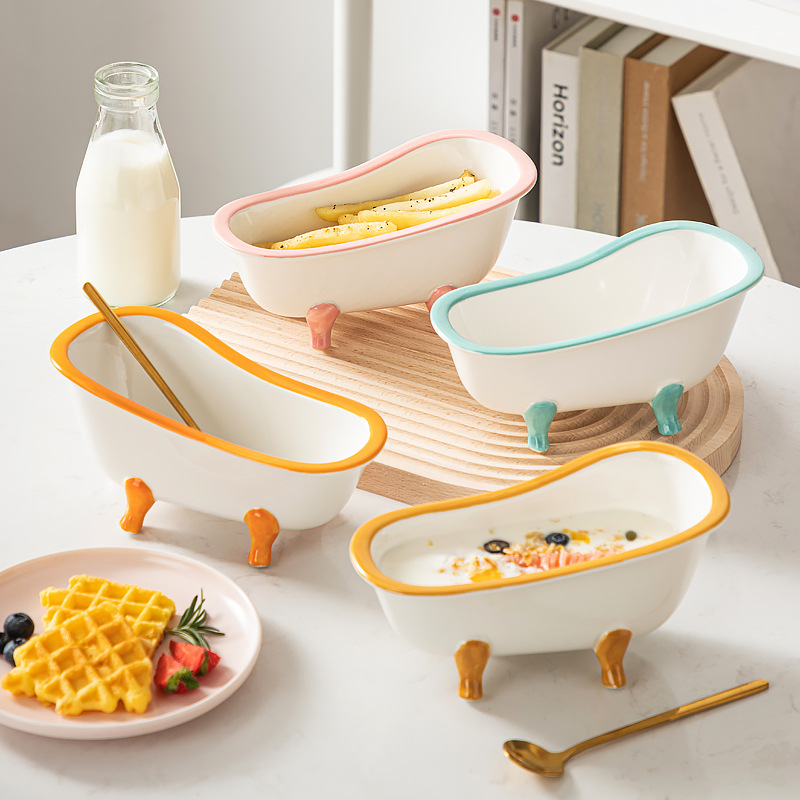 Baño postre tazón ins viento creativo red modelado vajilla cerámica lindo azúcar ensalada de frutas yogur tazón al por mayor