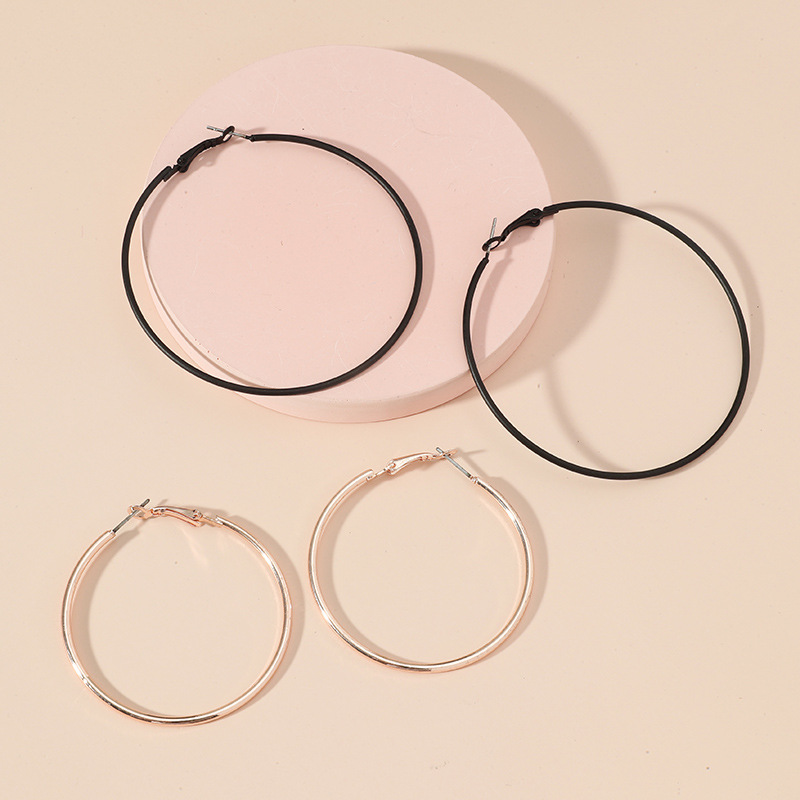 New Fashion Exaggerated Acrylic Alloy Circle 2-piece Set Of European And American Simple Earrings display picture 3