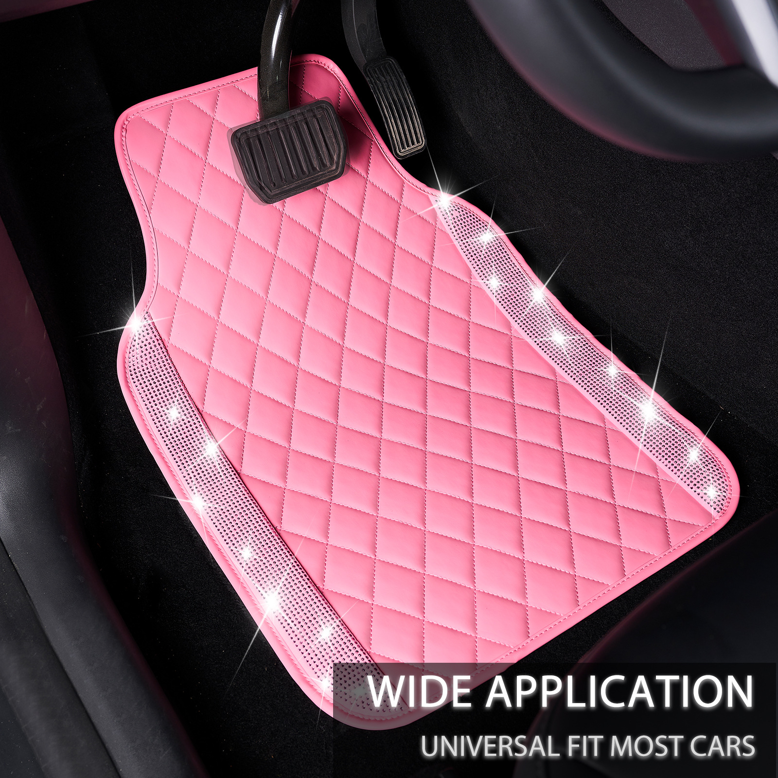 Cross-Border Foreign Trade Car-Mounted Diamond-Encrusted Anti-Slip Car Floor Mats, Universal Carpet Floor Mats, Easy to Clean, All-Season Floor Mats