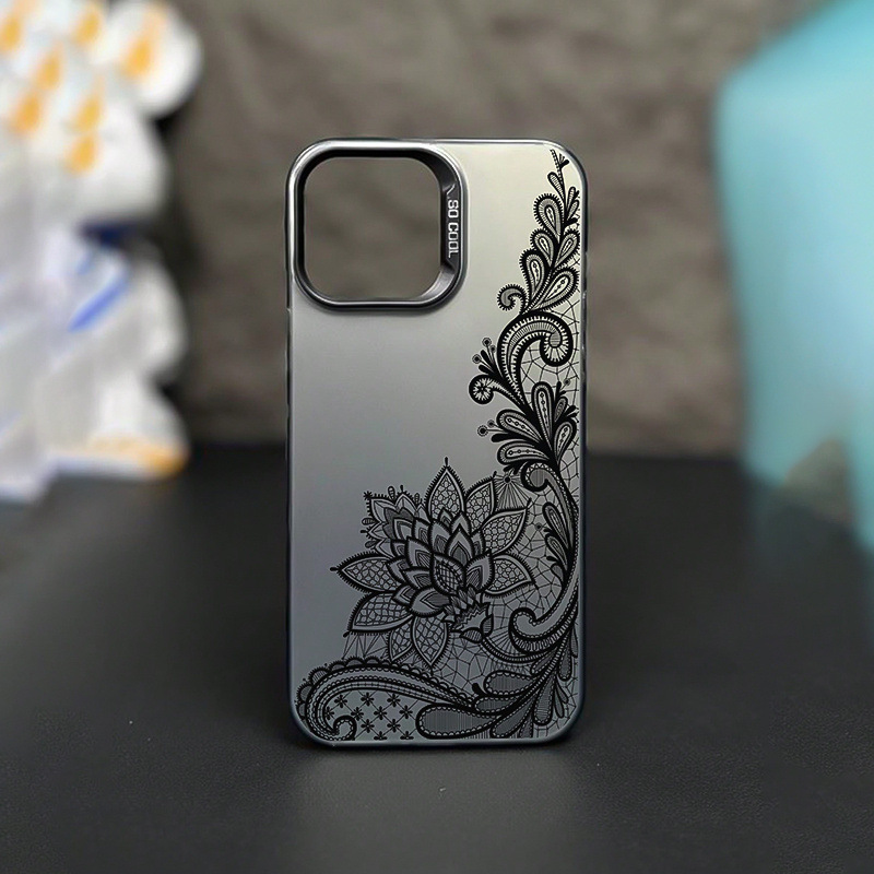 Creative Black Lace Flower Suitable for Apple 16Plus Mobile Phone Case Iphone12Promax Anti-Fall 14 Creative 16 Creative Black Lace Flower Suitable for Apple 16Plus Mobile Phone Case Iphone12Promax Anti-Fall 14 Creative 16