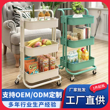 轻奢美容院置物架小推车零食收纳架客厅多功能免安装移动置物架