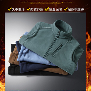 2022 New Vest Men's Autumn and Winter fleece-lined Thickened Fleece Vest Shoulder Warmth Warm Winter Vest plus size