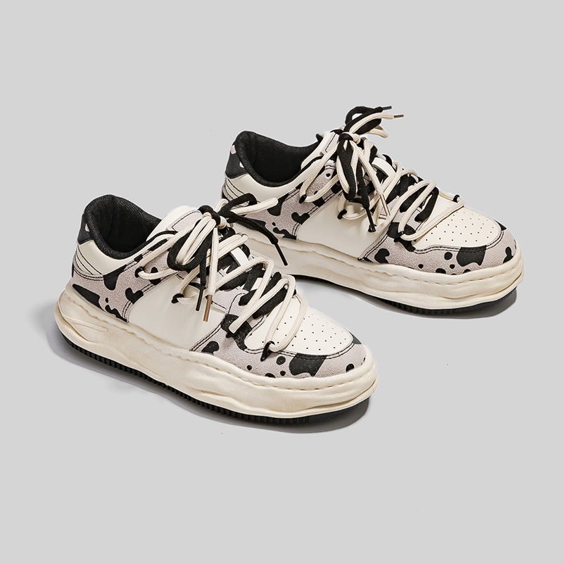 Zapatillas Deportivas Casuales Estilo Coreano para Mujer, Versátiles, Primavera 2025, Nuevas, Planas, con Estampado de Vaca, Estilo Urbano R882 image 4