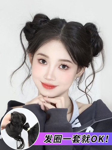 Dragon beard ball head wig ring matte high temperature silk lazy hair bag fashion age-reducing artificial hair wig ring wholesale