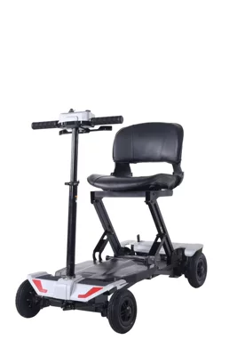 Four-wheeled electric vehicles, foldable mobility scooters for the elderly, long-range assistive scooters, and anti-rollover scooters for people with disabilities (Qatlanan elektrik velosipedlər) - s7-24v5ah-one-button-start-folding-model-gray