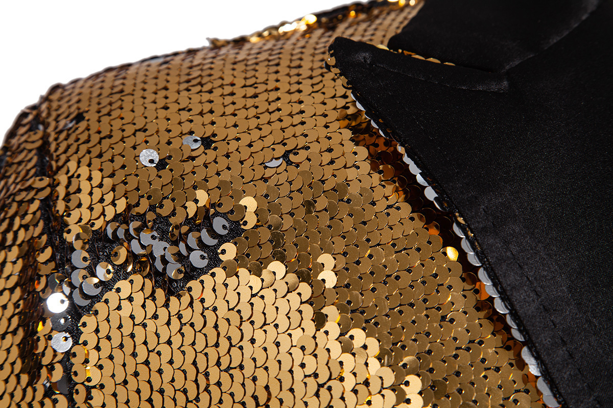 Men's Sequin Tuxedo Blazer Slim Fit Rhinestone Tailcoat For Stage_voghion.com
