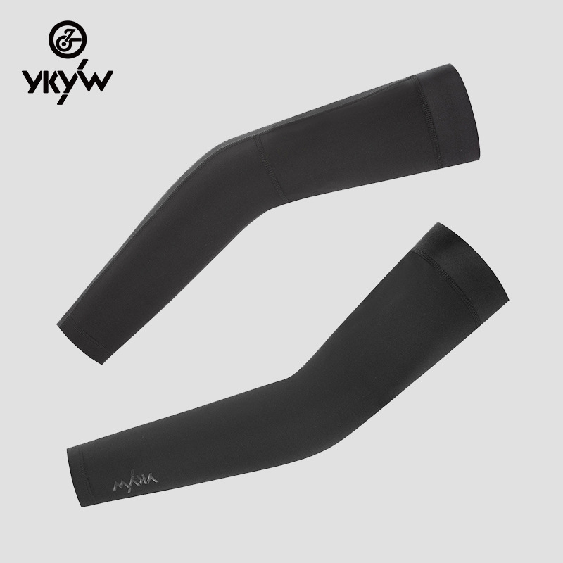 European and American Foreign Trade New Sports Arm Sleeves with Reflective Logo, High Elasticity, Comfortable Fleece, Warm, Solid Color Cycling Arm Sleeves Wholesale