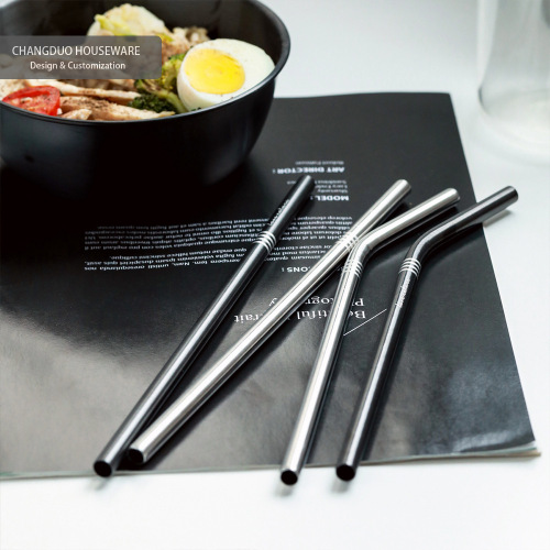 Black stainless steel straw Nordic portable outdoor camping picnic supplies Internet celebrity popular supply gift wholesale