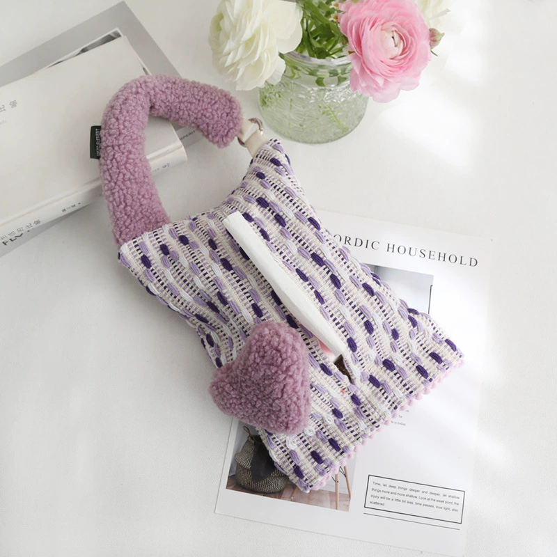 Design love color line paper bag bedroom living room tissue packaging car hanging tissue box factory